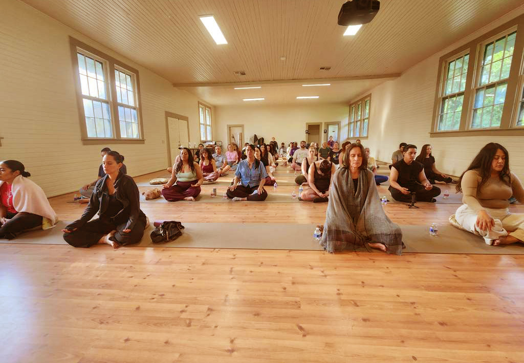 Monk leading meditation retreat in Dallas